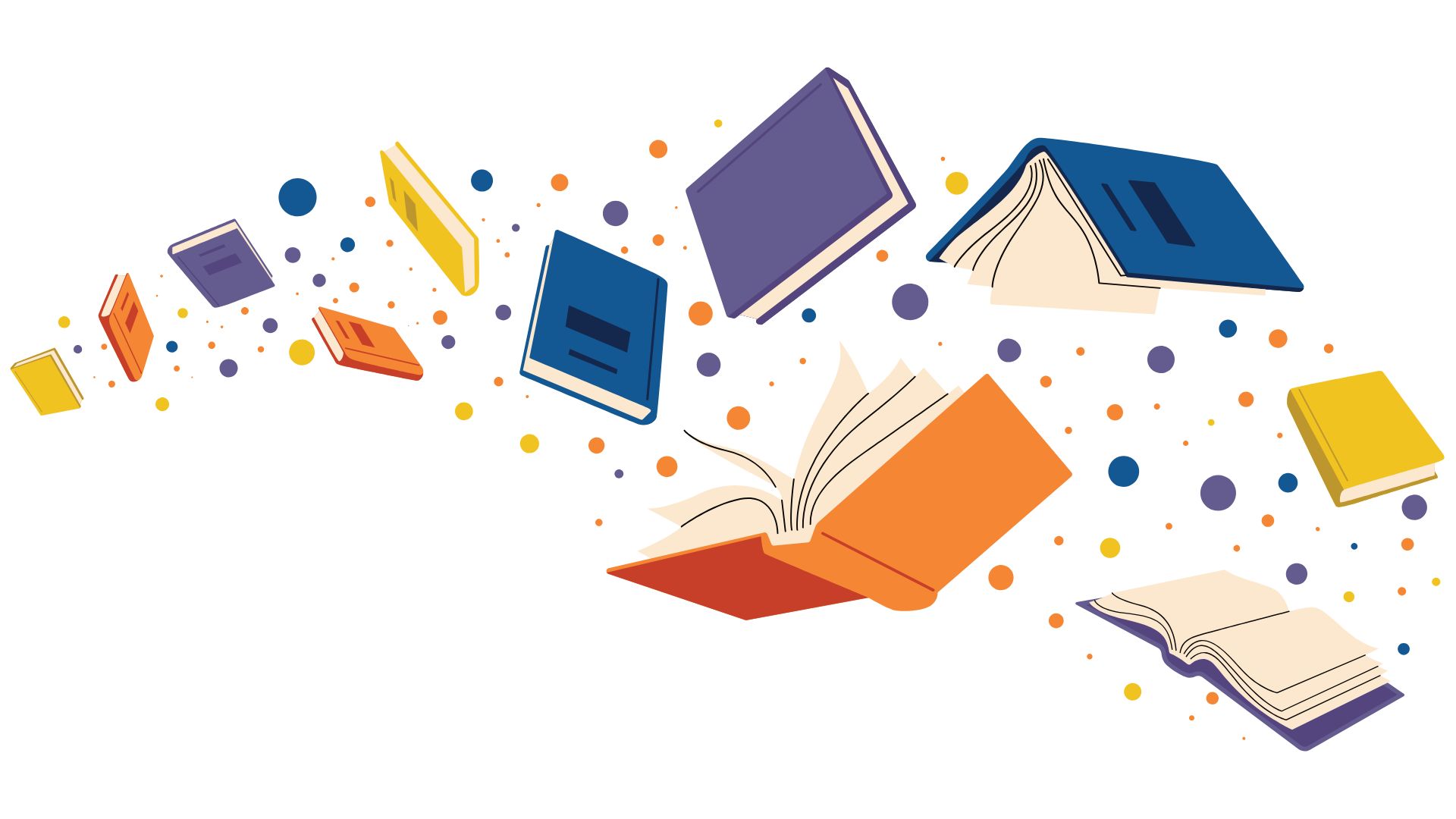 Clip Art of Books floating in the air
